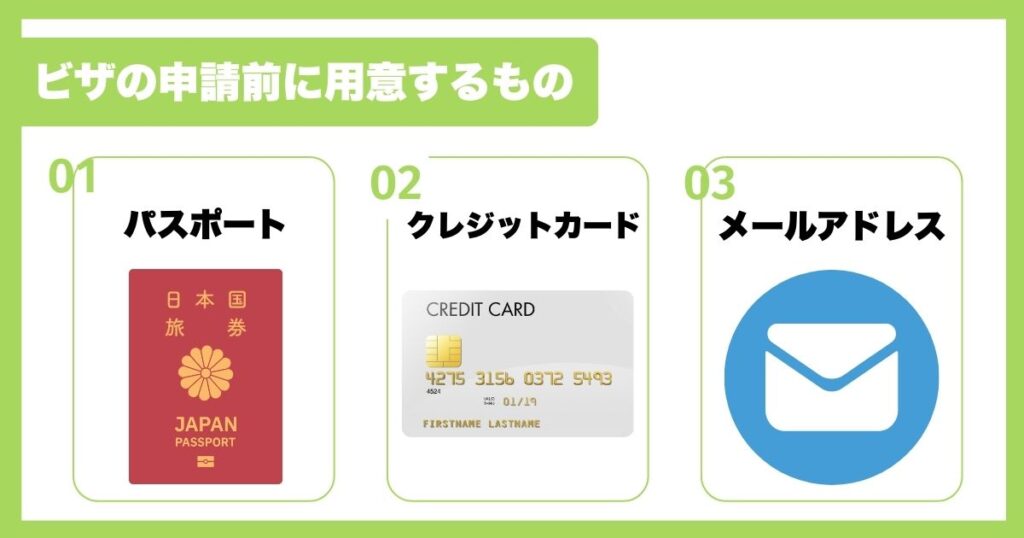 ビザの申請前に用意するもの