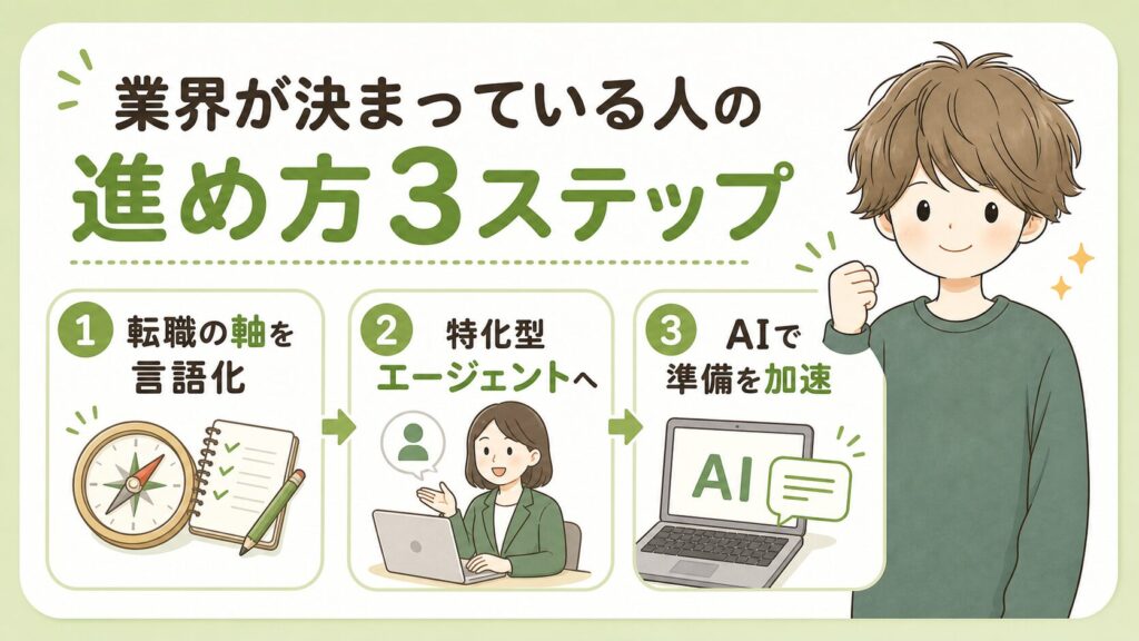 パターンB｜業界が決まっている人の進め方3ステップ