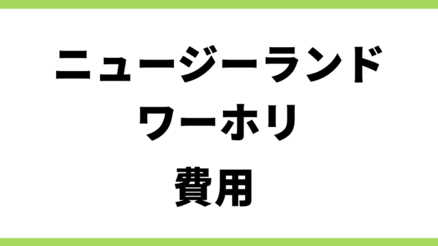 ニュージーランドワーホリ 費用