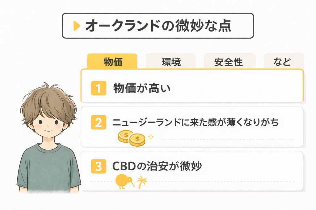 オークランド滞在の微妙な点