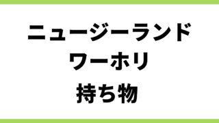 ニュージーランドワーホリ 持ち物
