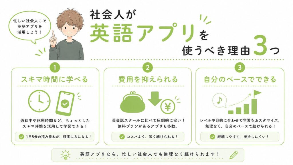 社会人が英語アプリを使うべき3つの理由