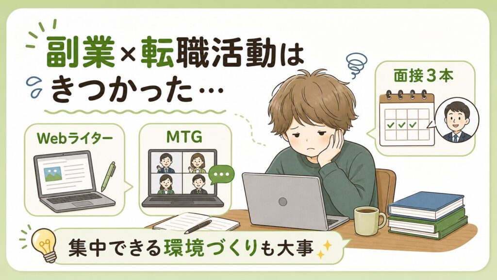 副業×転職活動はきつかった...