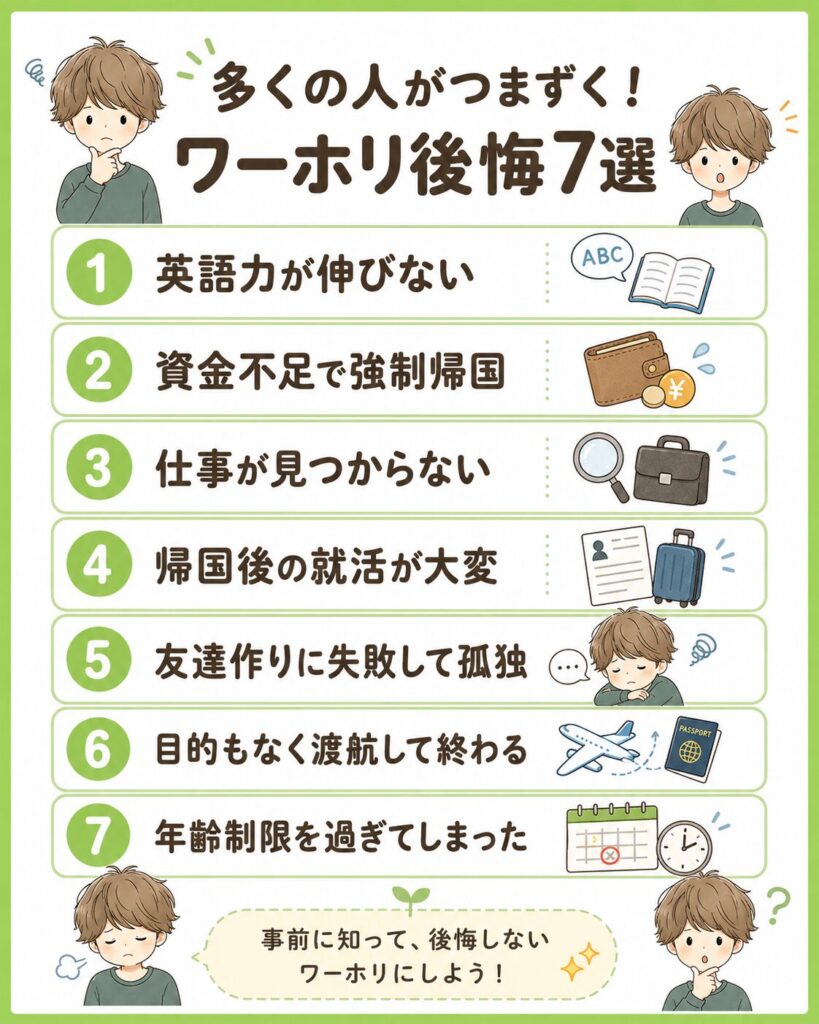 多くの人がつまずく！ワーホリ後悔7選