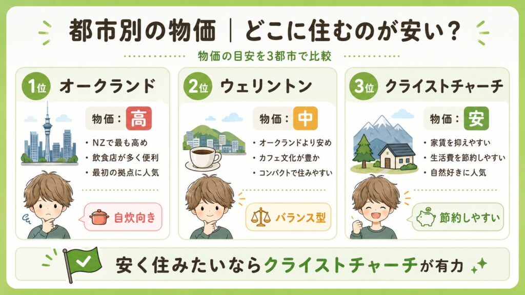 都市別の物価｜どこに住むのが安い？