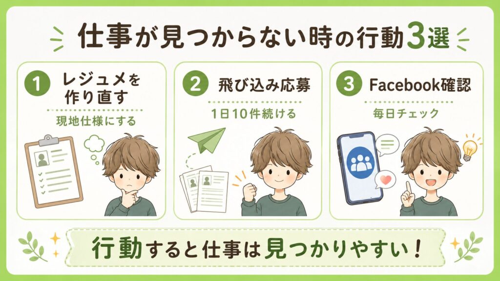 仕事が見つからない時の行動3選