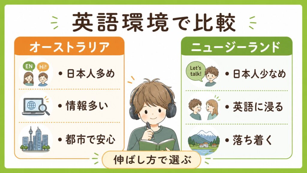英語環境で比較